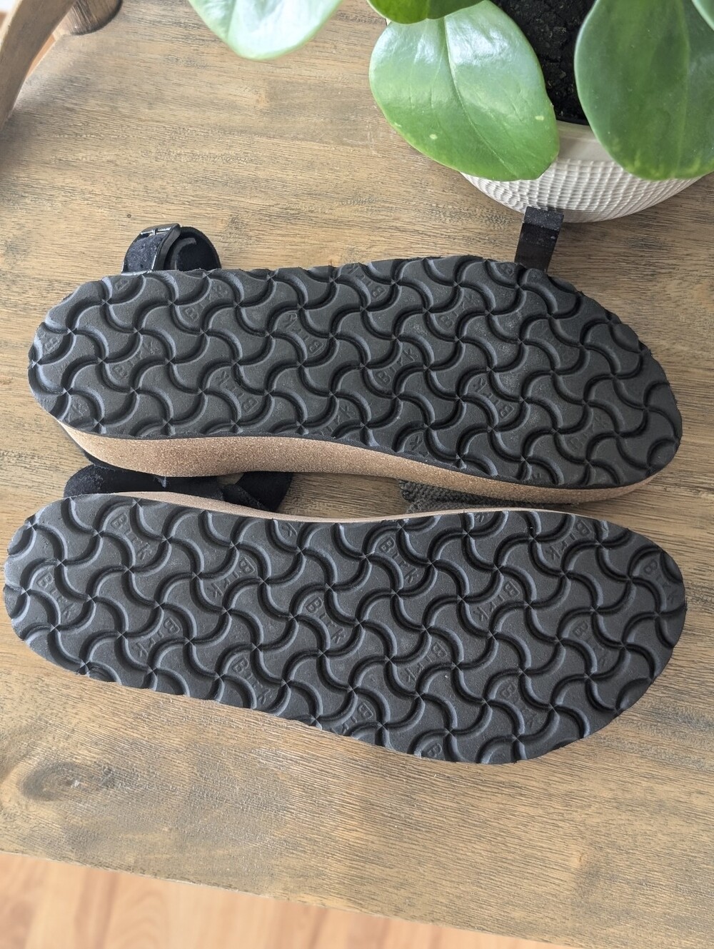 Papillio Birkenstock Glenda 38 Platform Sandal Gray Canvas Suede Ankle Strap - Picture 9 of 11